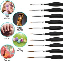 10 PCS Miniature Paint Brushes Kit, Fine Detail Painting Brush Micro Professiona