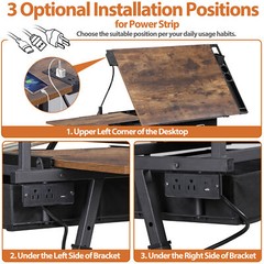 Drafting Table & Stool Set with Adjustable Height with Drawers & Charge Station
