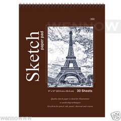 Quality Sketch Paper Book Pad, 9 x 12 inches, Top Bound Each 30 Sheets, 5 Pcs