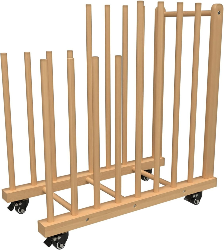 Art Storage Rack with Handle&Caster Wheels,Wooden Art Canvas Storage Stand,Art D