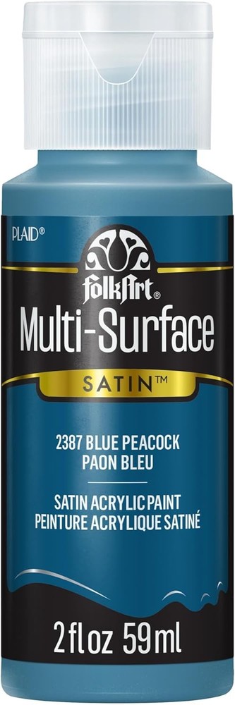 FolkArt Multi Surface Acrylic Paint, 2 oz, 2 Fl Oz (Pack of 1), Blue Peacock
