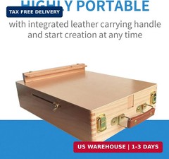 Falling in Art Wooden Tabletop Easel, Beech Wood Sketchbox Desktop Easel for Pai
