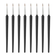 8 Pcs Detail Paint Brushes 11mm Pointed Tip (1), Black