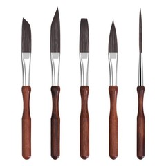 5-Piece Pinstriping Brush Set – Detail Script, Liner, Sword, Dagger, Striper – A