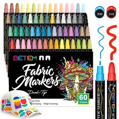 60 Colors Dual Tip Acrylic Paint Pens Markers, Fabric Decorating Kits Premium…