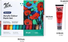 Acrylic Paint Set 24 Colours 36ml 2 PACK, Perfect for Canvas, Wood, Fabric, L…