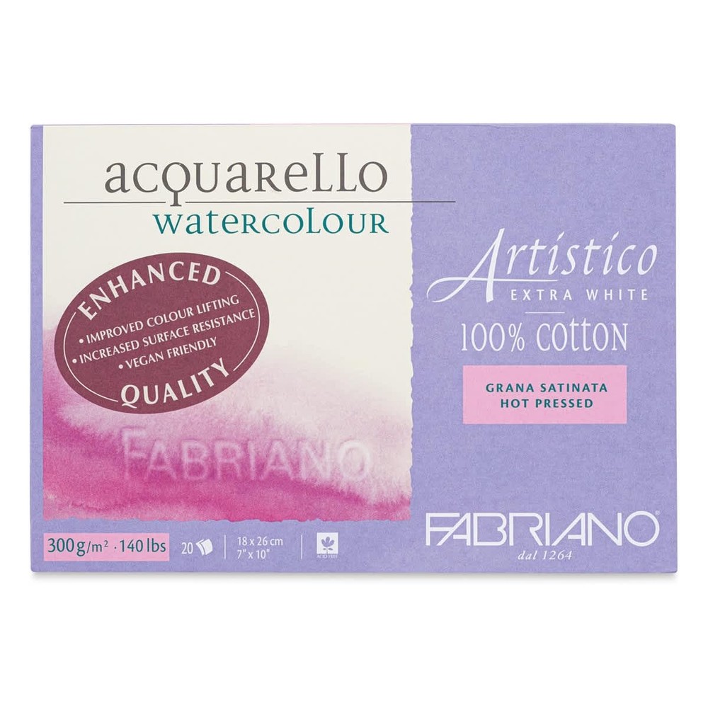 Fabriano Artistico Watercolor Block, 7 x 10, Extra White