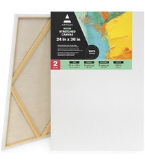 Stretched Canvas 24 X 36 Inches Pack Of 2 Blank White Large Canvas For Painting