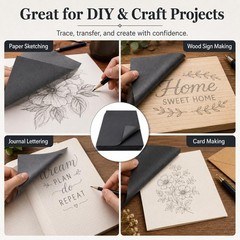 psler 100 Sheets Carbon A4 (100 Sheet with 3PCS Embossing Stylus), Black
