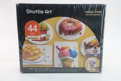 Shuttle Art Magic Foam Texture 44 Pcs Painting Kit – Markers Foam Brush Box Bag