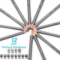 Professional Drawing Sketching Pencil Set – 12 Pieces Drawing Pencils 10B, 8B…