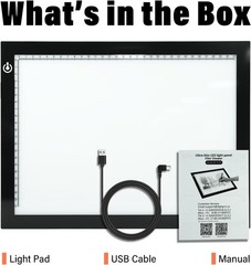 A4 Light Box for Tracing and Drawing, Ultra-Thin Copy Board with Adjustable Brig