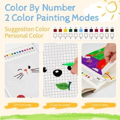 Hapray Large Coloring Book for Kids Party Favors, 20 Pages Paint by Numbers for