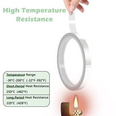 2 Rolls 10mmx33m Clear Heat Resistant Tape No Residue for Sublimation Heat Press