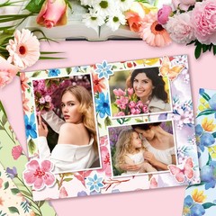 Konsait 24 Sheets Spring Floral Scrapbook Paper 12×12, Double Multicolor