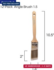 Pro Grade – Paint Brushes – 12Ea 1.5″ Angle Brushes
