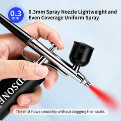 Cordless Airbrush Kit w/ Compressor 3 Pressure Levels for Nail Art