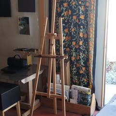 Wooden Studio A-Frame Artist Easel Stand, Adjustable Canvas Holder