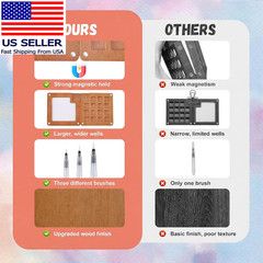 Mini Watercolor Travel Set, 24-Color Portable Watercolor Kit with Premium Walnut