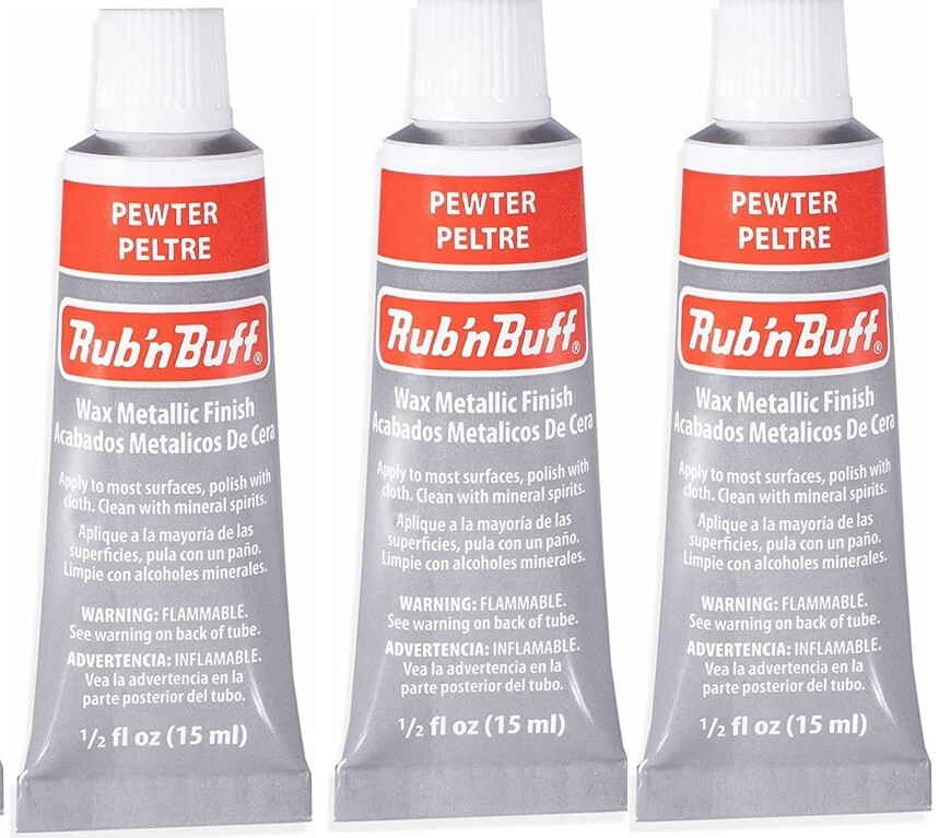 M00227x3 MOREZMORE Fresh Amaco Rub ‘n Buff PEWTER 3 Pack Wax Metallic Finish