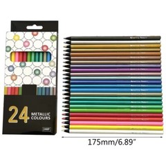 Metallic Colored Pencils Black Wooden Sketching Pencil Art Pencils for Kid Adult