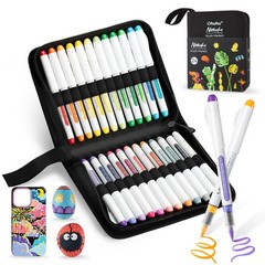 Ohuhu Acrylic Paint Markers Brush Tip 24 1 Count (Pack of 24), Multicolor