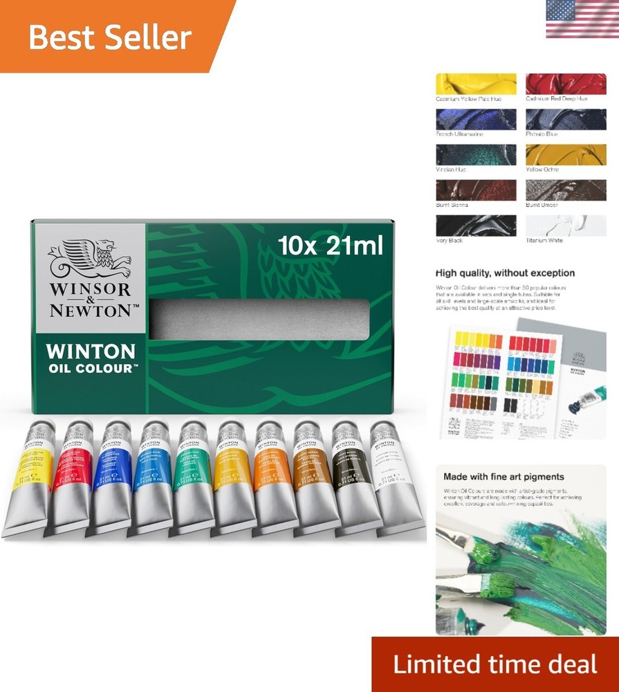 Winton Oil Color Paint, Basic Set, 10 x 21ml Tubes