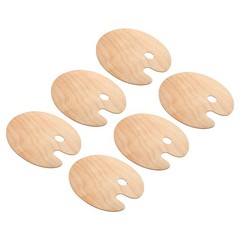 9″x12″ Wooden Paint Palette, 6 Pack Wood Painting Palette Color Mixing Oval P…