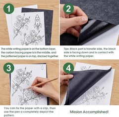 Carbon Paper for Tracing Graphite Transfer-Paper PSLER 30 Pcs Black Graphite US