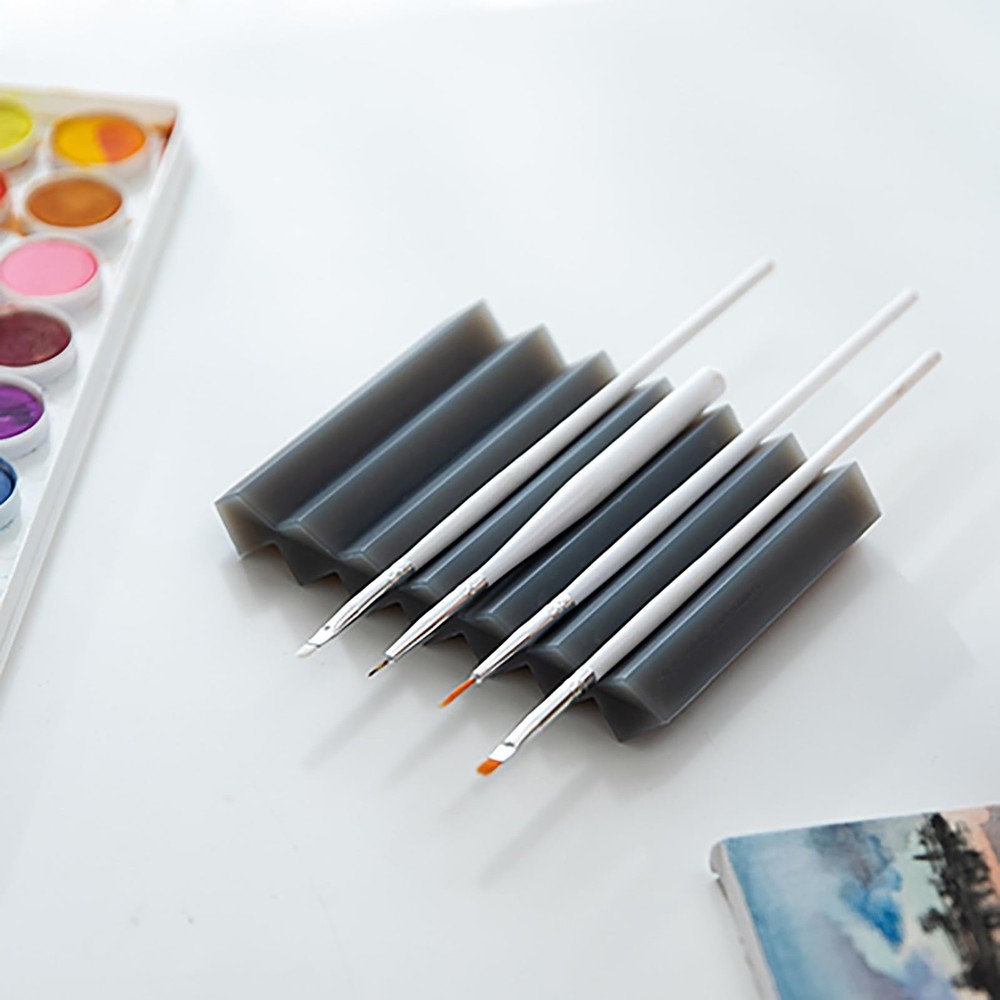 2 PCS Paint Brush Holder Zigzag Soap Dish For Watercolor Paintbrush Black