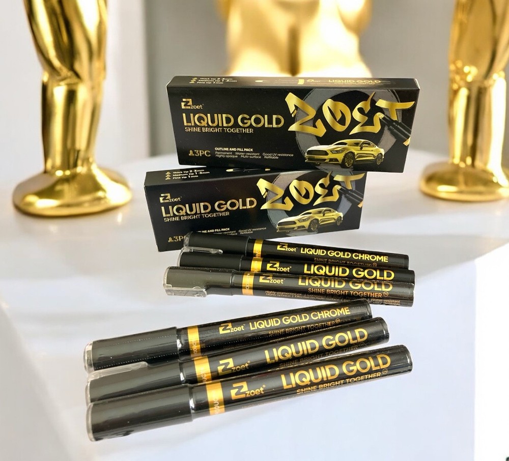 2 SETS Liquid Gold Marker Paint Pens Outline/Fill Paper Wood Metal Glass Plastic