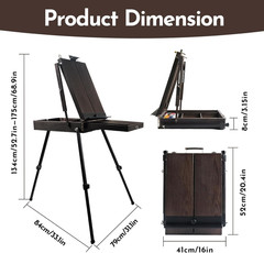 70” French Easel with Aluminum Legs, Folding Sketch Painting Easel with Drawer,