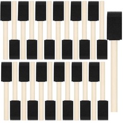40 Pcs Foam Brush,1” Paint Brushes, Wood Handle Sponge 40PCS, Black