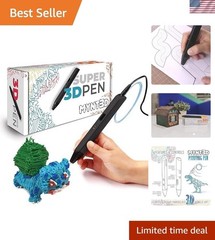 Versatile 3D Printing Pen Kit – Includes 3 Colors of Filament & AC Adapter