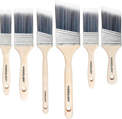 6 Pack Paint Brush Set – Flat & Angled Paint Brushes (1″, 1.5″, 2″, 2.5″) with 2