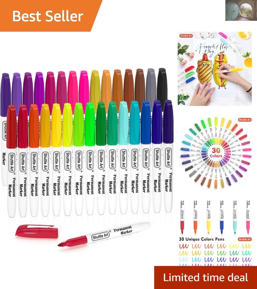 Fine Point Permanent Markers Set with 30 Colors – Perfect for Creative Doodling