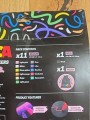 Uni-ball Posca Pastel Paint Marker Pens 12 + Pen Pouch Bag 11 x PC-5M 1 x PC-7M