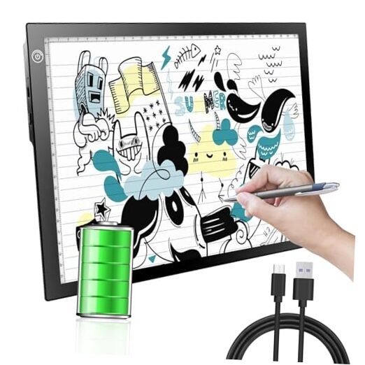 KIVOTAC Light Pad, Portable LED Light up Box Ultra-Thin A4 Rechargeable