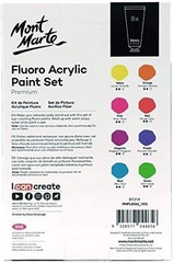 Fluoro Acrylic Paint Set, 8 x 1.02oz (36ml) Tubes, 8 1.22 Fl Oz (Pack of 8)