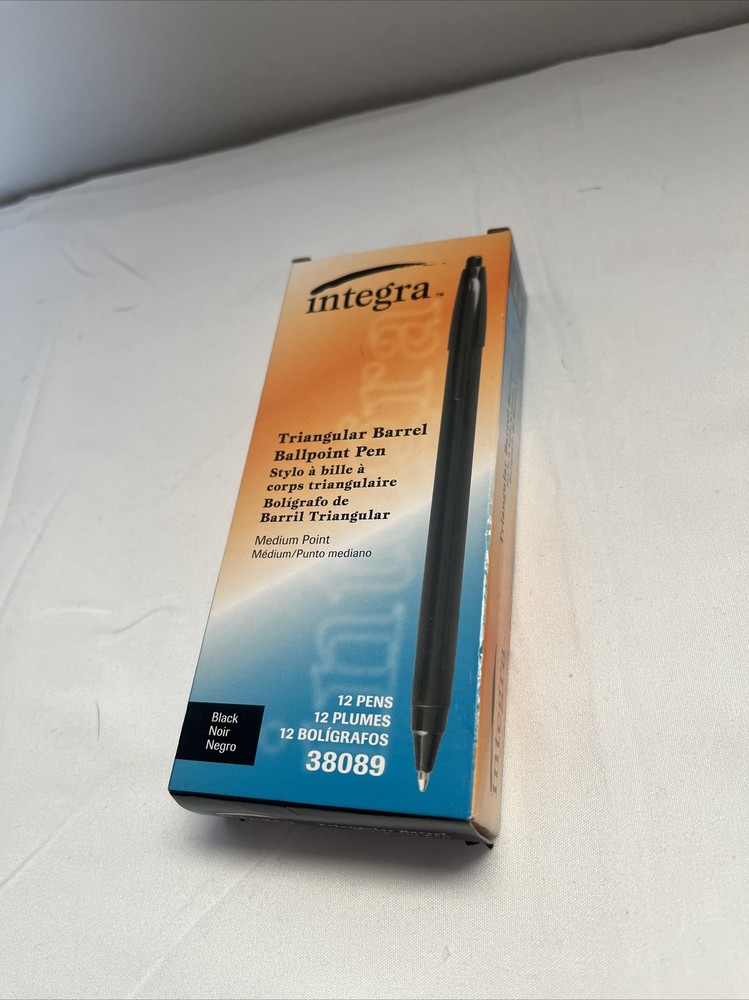 Integra Ballpoint Pens Retractable Medium Point Black Barrel/Ink 38089 1dz