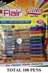 10X10 COLOR FLAIR XTRA SPARKLE GLITTER GEL PEN SET WITH FREE WORLDWIDE SHIPPING