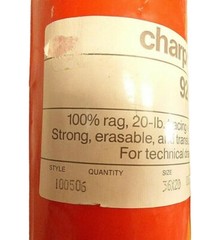Charprint 920H 100% Rag 20 LB Vellum Roll, 36 Inches W x 20 yds Long NOS