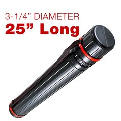 Drafting Drawing Poster Tube Black Telescoping Dia: 3-1/4″ Len: 25″ to 42 1/2″