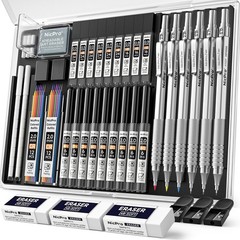 35PCS Metal Mechanical Pencil Set for Art & Drafting, 0.5/0.7/0.9mm + 2mm Lead H