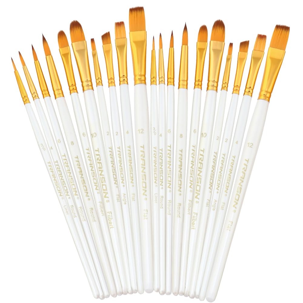 20pcs Artist Painting Brush Set for Acrylic Watercolor Gouache Hobby Craft Fa…