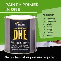 Eco-Friendly 33.8 Fl Oz Black Gloss Paint & Primer – Ideal for Indoor & Outdoor