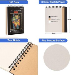All-in-One 76-Pack Art Supplies with 3-Color Sketchbook & Detailed Tutorials