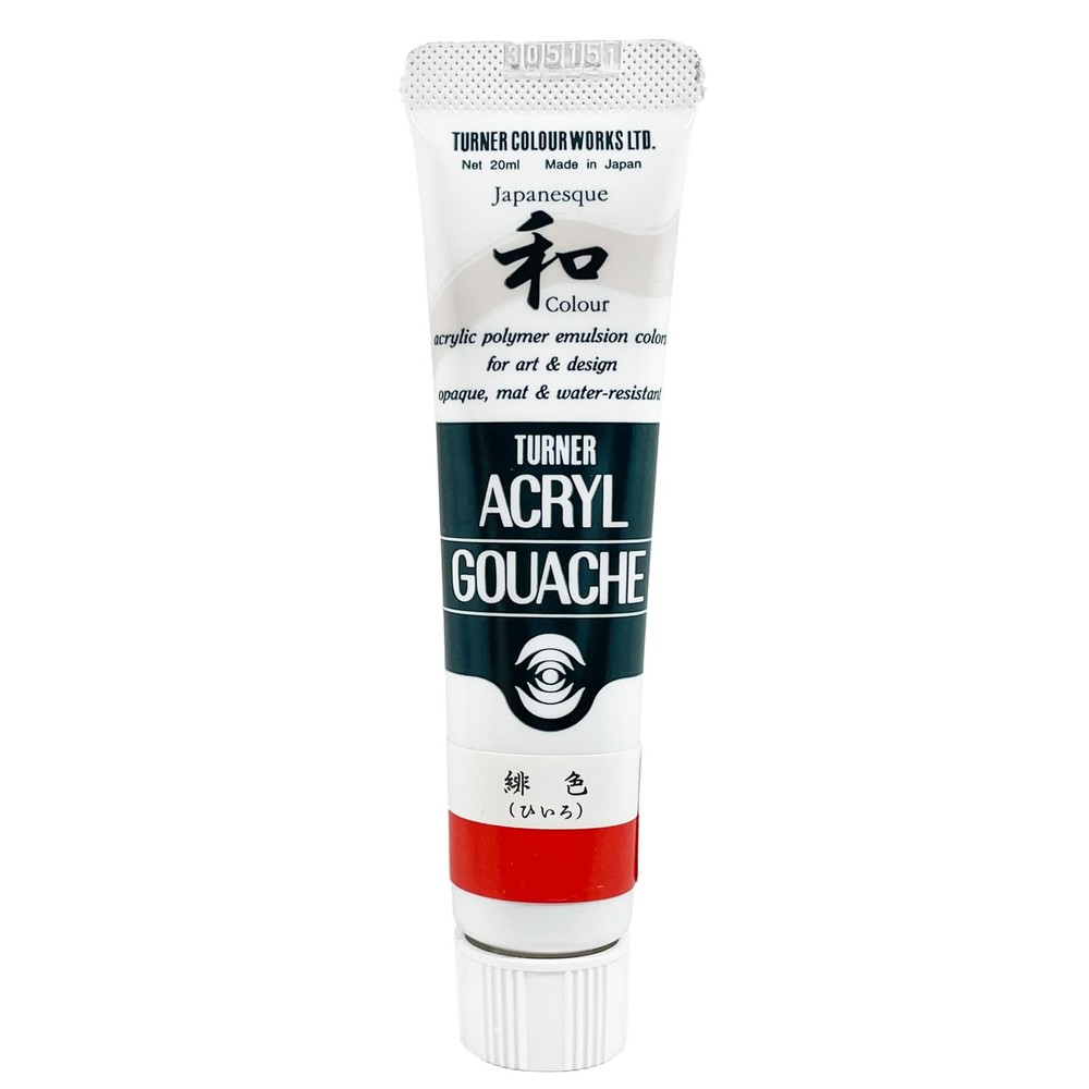Turner Color Acrylic Gouache, Japanesque Color, Scarlet, AG020320, 20ml