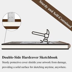 Fuxi 9 x 12 Sketch Book, Top Spiral Bound Sketch Pad, 100 Sheets 68lb/100gsm