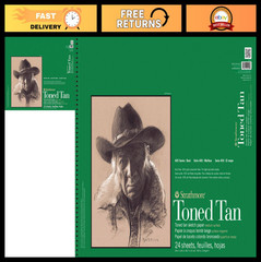 Toned Tan Sketch Pad 18×24″ – 24 Sheets, Artist Drawing Book for Illustrations &
